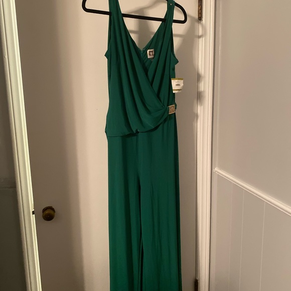 Ann Klein green jumpsuit Size 14 - NEW - Picture 6 of 6
